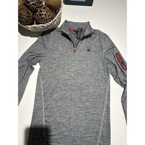 Spyder 1/4 Zip Shirt Mens‎ Med Gray Long Sleeve Active Pullover Lightweight Men